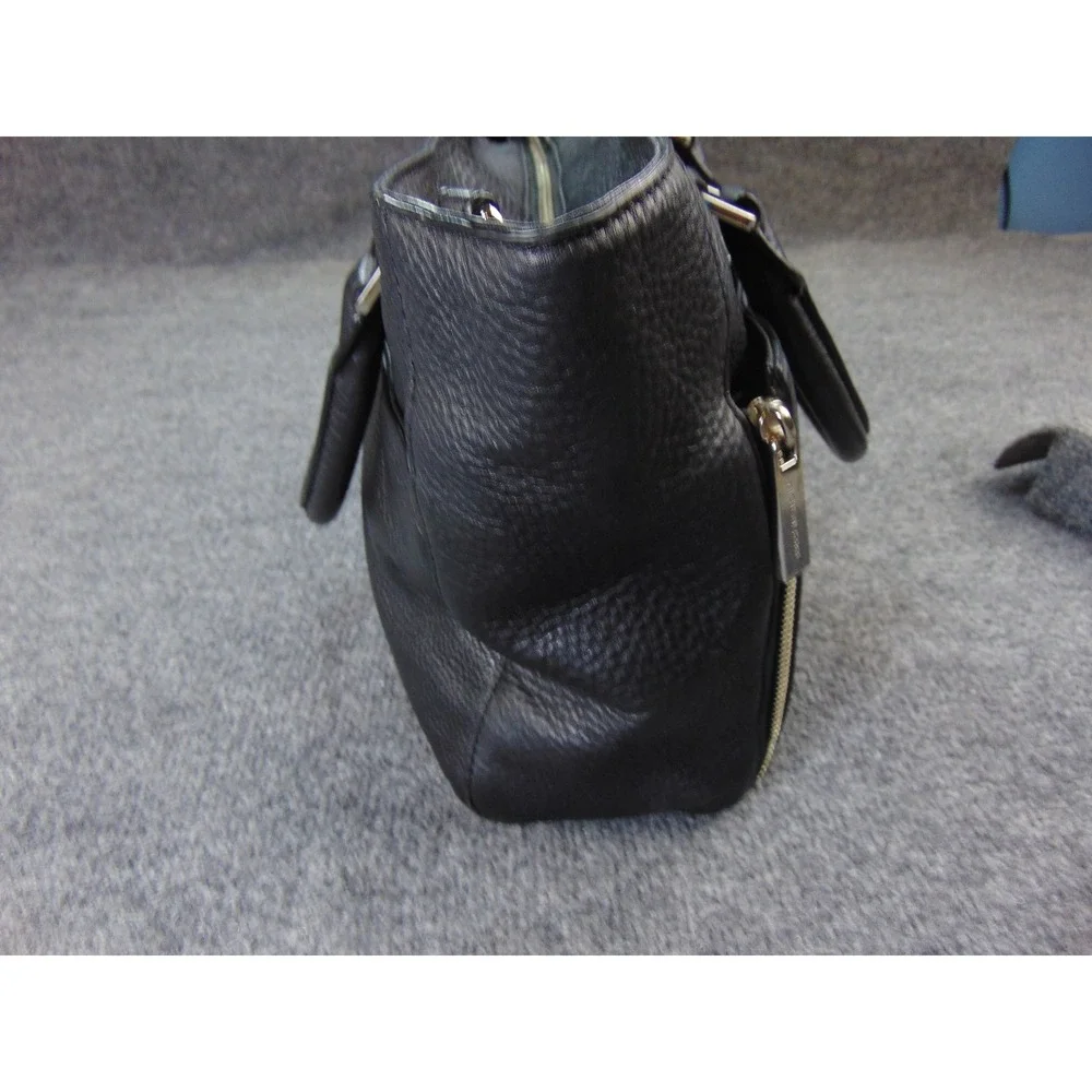 Michael Kors Savannah Satchel Black Pebbled Leather Silver Hardware‎ 38F5YSLT2L